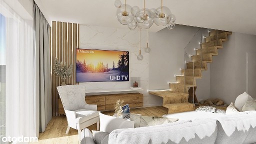 Dom w zabudowie bliźniaczej z wiatą garażową/garaż