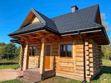 Dom z bala, bali drewnianych, letniskowy, Puszcza Kozienicka
