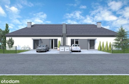 Siekierki Wielkie, nowoczesna zabudowa parterowa ze strefą buforową