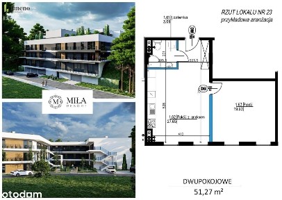 Apartament - 2 pokoje - 51,27 m2 - Miła Resort