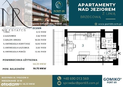 Wykończony apartament z antresolą i własnym portem