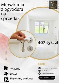 Nowe Mieszkanie bezczynszowe ze strychem, parkingiem i ogródkiem !