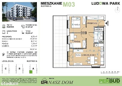 Ludowa Park | mieszkanie 3-pok. | BM16