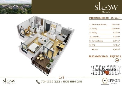 Osiedle Slow | mieszkanie 3-pok. z poddaszem | 39 odbierz w tym roku!