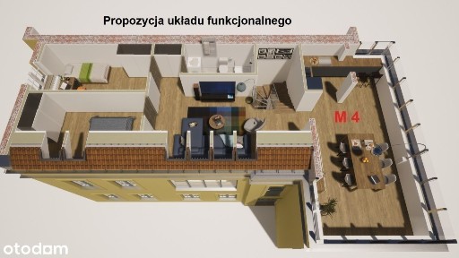 Poddasze na całym budynku w pięknej kamienicy 