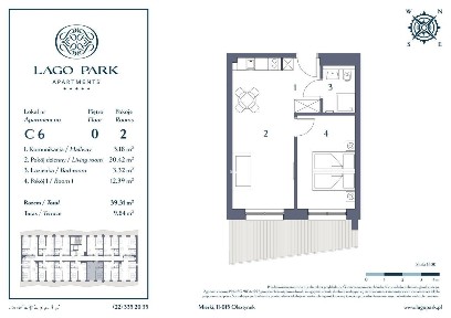 Lago Park Apartments | mieszkanie 2-pok. | C9