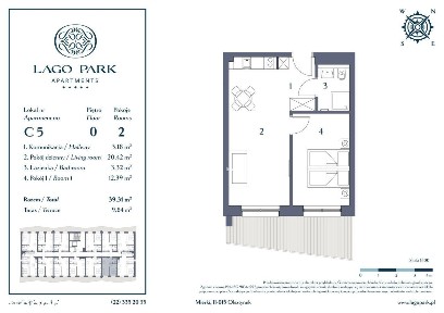 Lago Park Apartments | mieszkanie 2-pok. | C37