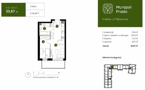Nowe dwupokojowe mieszkanie na inwestycji Murapol Prado ul.Piaszczysta