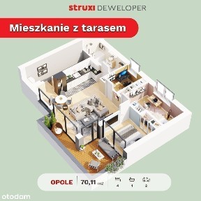 Dwupoziomowy apartament z ogrodem.