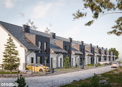 Domy w zabudowie szeregowej z ogrodem.