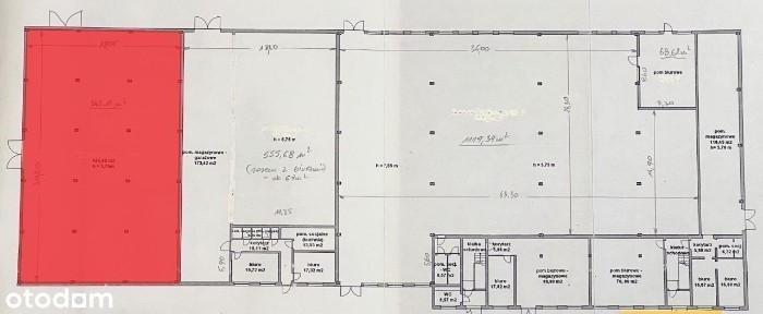 hala z ogrodzonym placem manewrowym