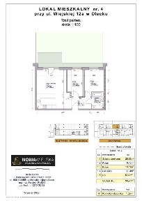 3 pokojowe mieszkanie na parterze 55,73 m2