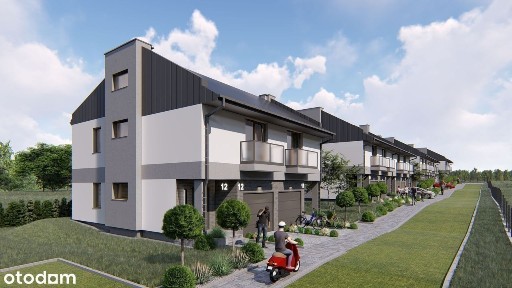 Nowoczesny segment z ogródkiem i garażem | Modrzewiowa Park |