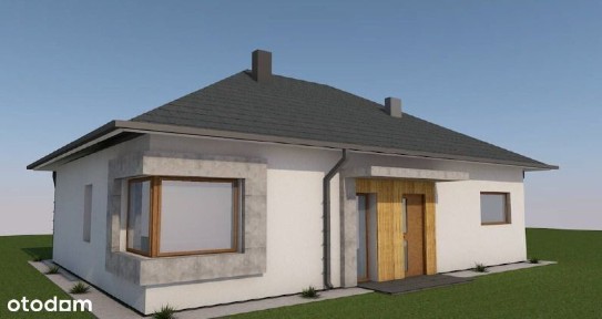 Dom energooszczędny PARTEROWY, pompa ciepła, 33m2 salon z kuchnią