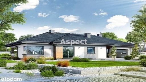 Nowoczesny dom parterowy 190 m² Sucha-Białobrzegi