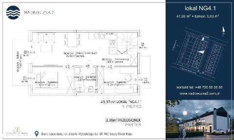 Nadrzeczna - 2 pok. z ogródkiem, w pobliżu centrum