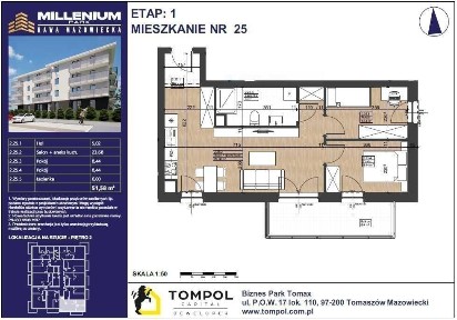 MILLENIUM PARK | nowe mieszkania | 51m2 |3 pokoje | balkon 8,5 m²