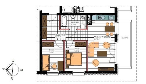 Do wynajęcia 58,5 m2. 3 pokoje. Aleja Św. Wojciecha
