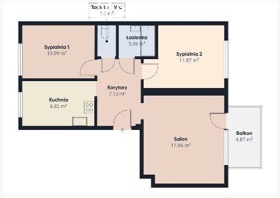 Mieszkanie 60 m² z balkonem, centrum miasta.