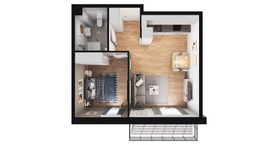 2-pokojowe mieszkanie 39m2 + taras Bez Pośredników