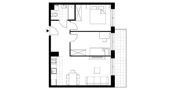 3-pokojowe mieszkanie 51m2 + balkon