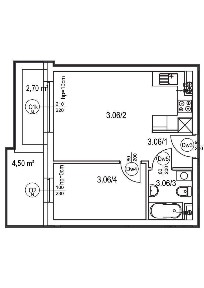 Nowoczesne mieszkanie - 42m2, B2 0.05