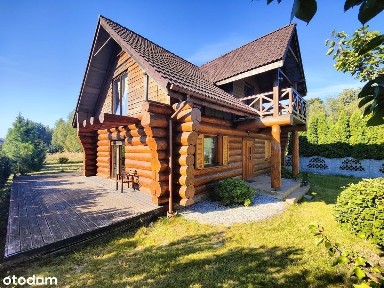 Sprzedam dom z bali na dużej działce w okolicy jeziora
