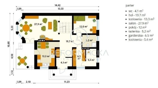 Parterowy dom w spokojnej okolicy - Rakszawa 144m2