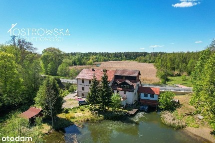 Na wyspie/rzeka./szlak Krutyni/po młynie wodnym