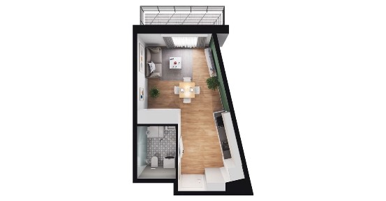 1-pokojowe mieszkanie 26m2 + loggia Bezpośrednio
