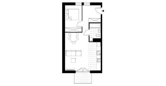 2-pokojowe mieszkanie 46m2 + balkon Bezpośrednio