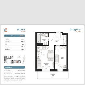 Dwupokojowe mieszkanie -inwestycja Glogera Bricks 30/70