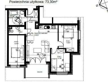 Osiedle Grunwaldzkie. 4 pokoje - 73,30 m2