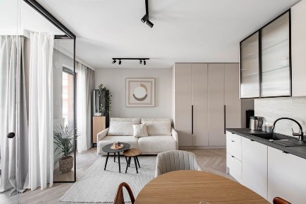 Nowe, 32,70m2 z sypialnią, balkon, klimatyzacja, Wiślane Tarasy 2.0