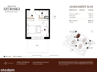 Studio 30,58 m2 z ogródkiem (Apartament B1.03)