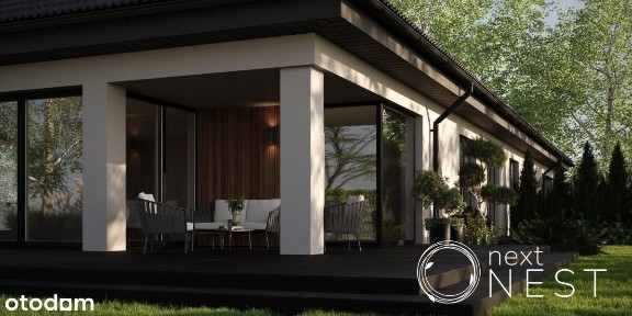 Nowoczesna parterówka w Kątach / duża działka