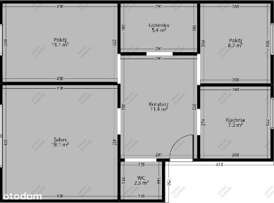 Mieszkanie 3 pokoje, 61m, kuchnia, łazienka, WC, duży balkon, piwnica.