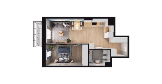 2-pokojowe mieszkanie 43m2 + balkon Bez Prowizji