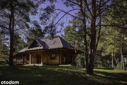 Dom nad jeziorem z linią brzegową. Bezpośrednio