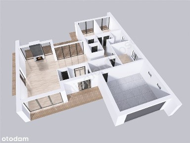 Nowoczesny dom parterowy w otoczeniu zieleni