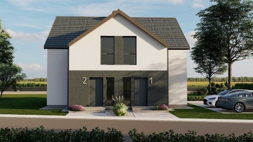 Dom jednorodzinny w zabudowie bliźniaczej.