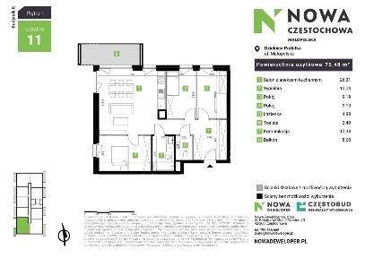 4 POKOJE, duży balkon, KOMFORTOWY UKŁAD, POŁUDNIE-ZACHÓD