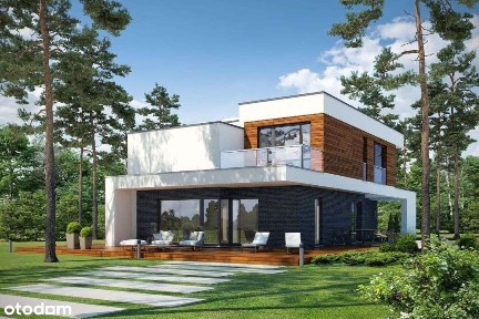 Nowy Dom z płaskim dachem Gustowny D39