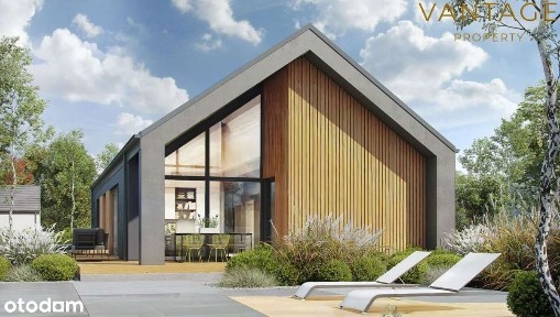 Nowoczesny dom parterowy z garażem (powiat wielicki)