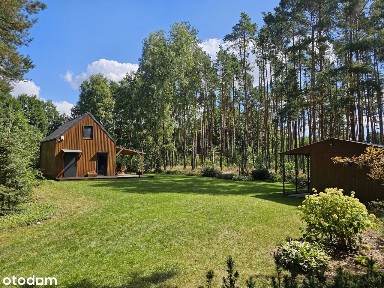 Piękna działka przy samym lesie wraz z domem drewnianym całorocznym