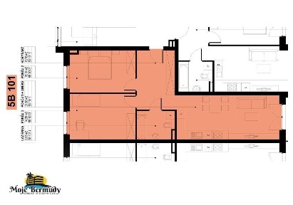Mieszkanie o pow. 64,95 m2 - 3 pokoje, 5B 101
