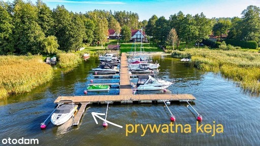 Nowy dom w Rydzewie, prywatna plaża i keja nad jeziorem Niegocin (SWJM)