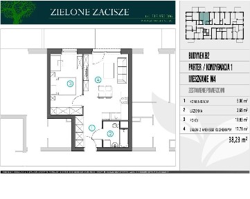 Nowe apartamenty BLOK B2 -38,23m2 ZIELONE ZACISZE