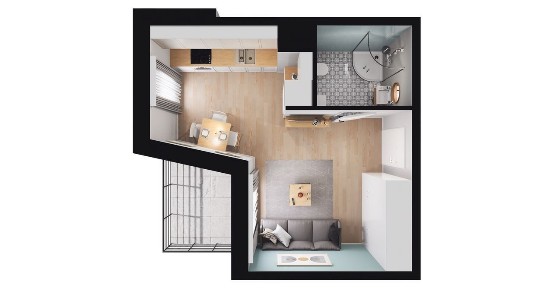 1-pokojowe mieszkanie 26m2 + balkon Bez Prowizji