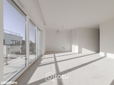 3 pokoje z tarasem - częściowo wykończone